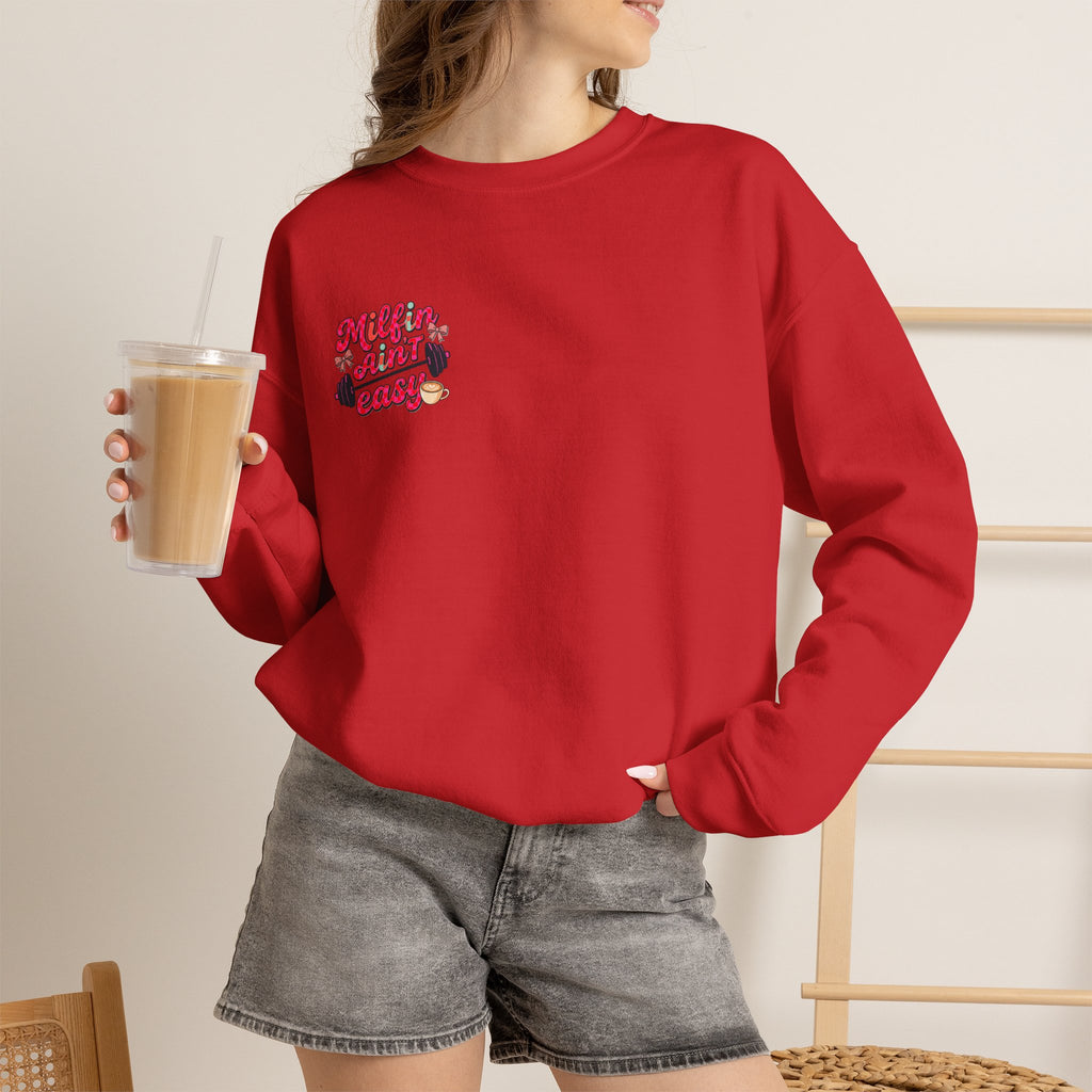 Milfin Ain't Easy Sweatshirt — Funny Mom Fitness Crewneck
