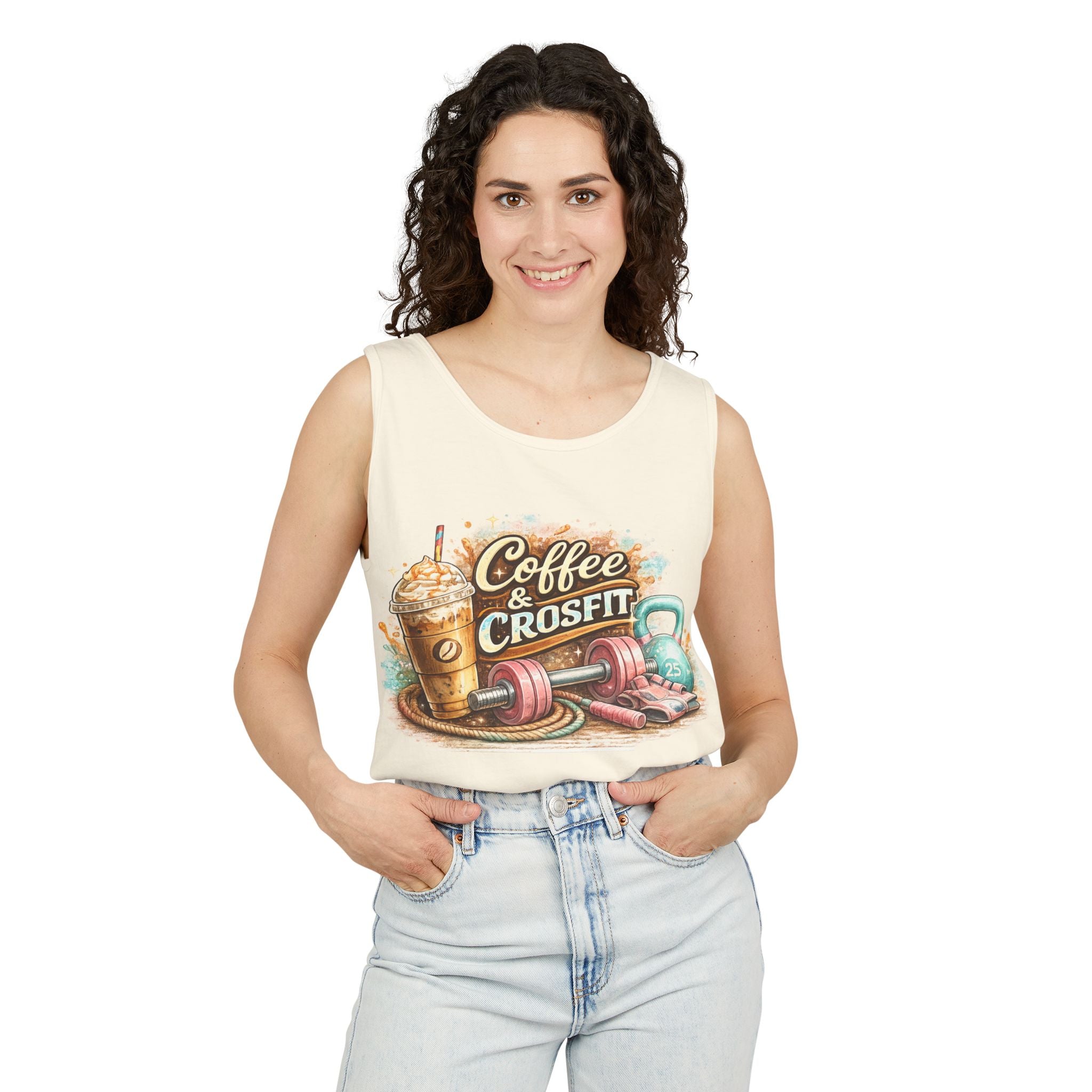 Coffee & CrossFit Tank Top — Fitness Gym Exercise Workout Shirt